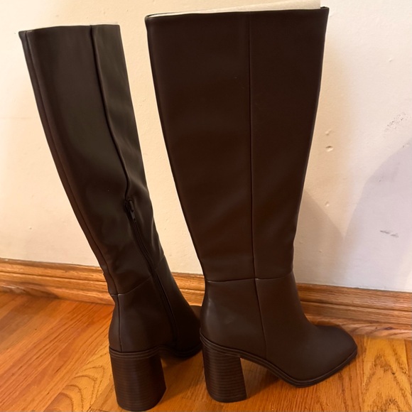 DV By Dolce Vita Tall Flapper Boot, Dark Brown, Inside Zip, 3.4” Heel, 7 - Picture 3 of 10